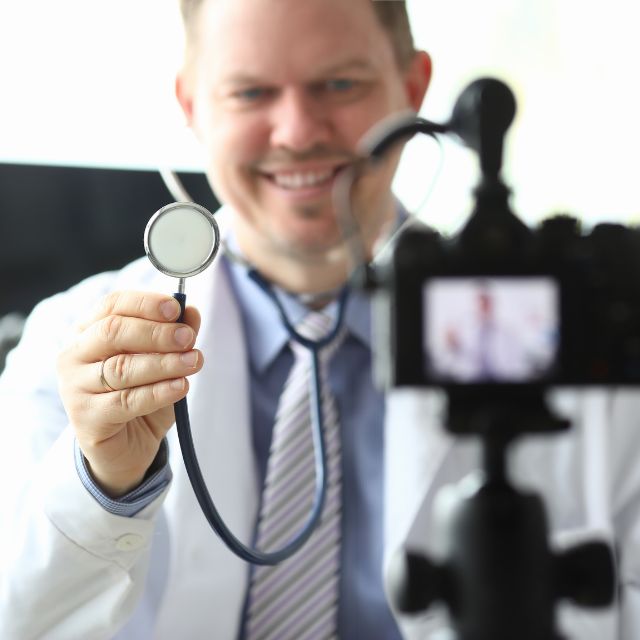 The Role of Video Marketing in Functional Medicine: Building Trust and Educating Patients 4 doctor in front of a camera